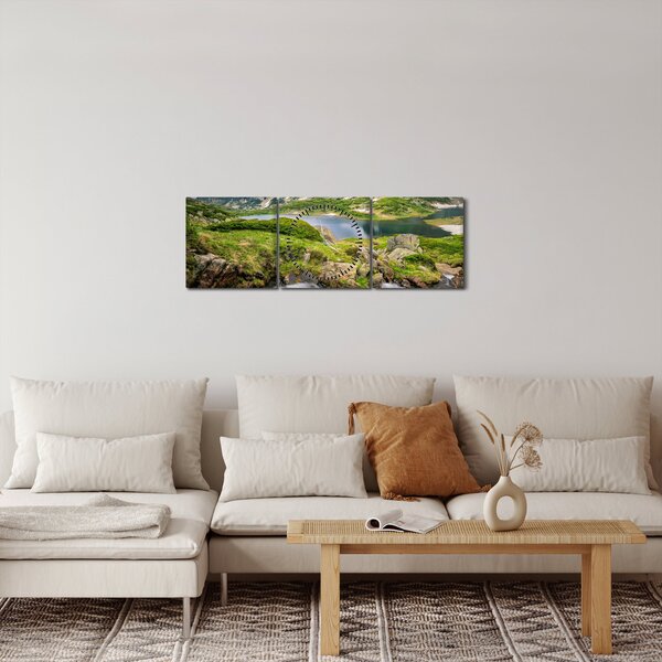 Tablou - Vedere la Muntele Rila (cu ceas) (90x30 cm)