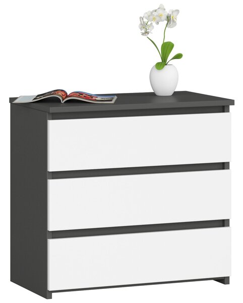 Comodă cu sertare Cleania CL3 (grafit + alb). Promo -18%. 1152080
