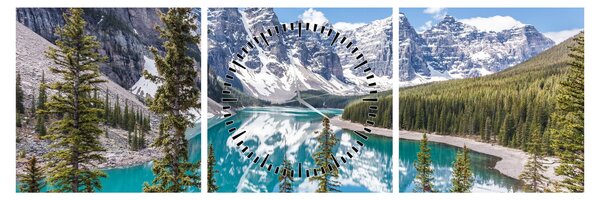 Tablou - Parcul Național Banff (cu ceas) (90x30 cm)