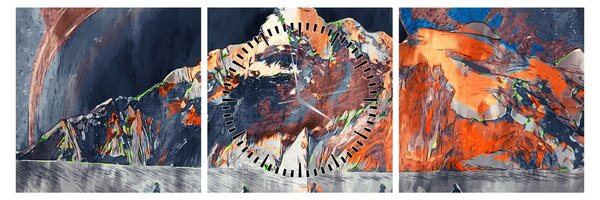 Tablou - Ilustrație de sweathouses (cu ceas) (90x30 cm)