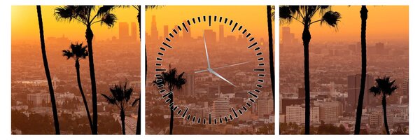 Tablou - Panorama din Los Angeles (cu ceas) (90x30 cm)