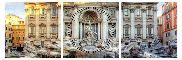 Tablou - Fântâna Trevi (cu ceas) (90x30 cm)
