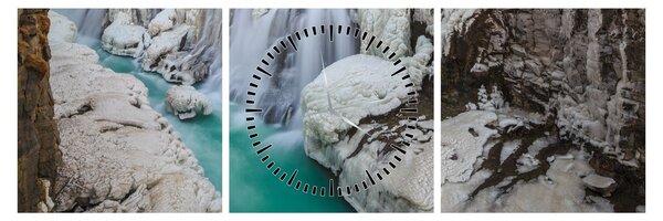 Tablou - Natura islandeză (cu ceas) (90x30 cm)