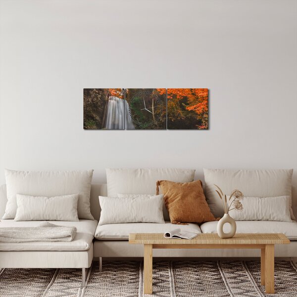 Tablou - Cascadă în Thailanda (cu ceas) (90x30 cm)
