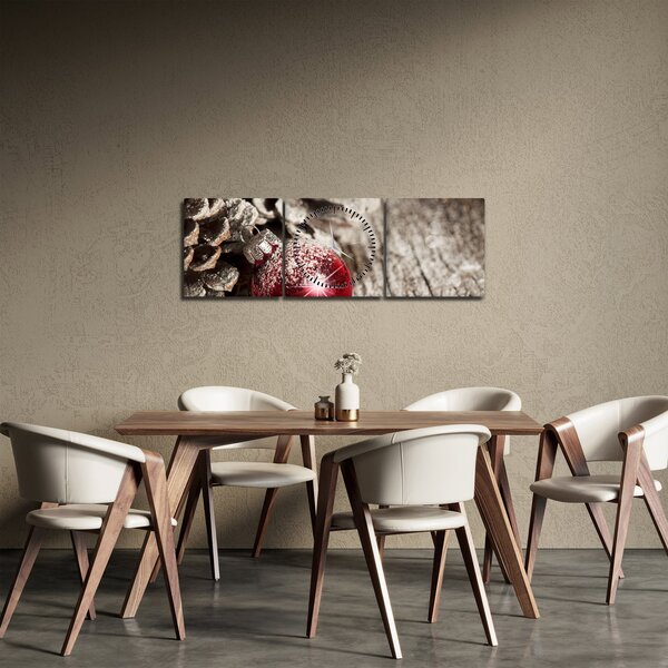 Tablou - Decorațiuni de Crăciun (cu ceas) (90x30 cm)