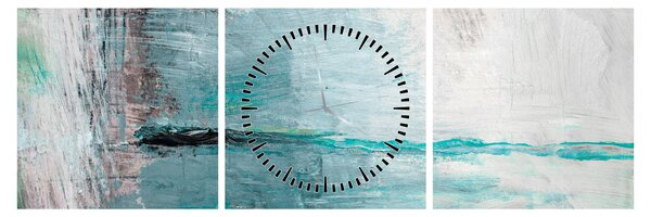Tablou - pictură abstractă în ulei (cu ceas) (90x30 cm)