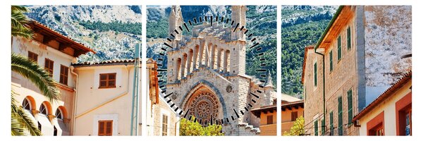 Tablou - Sóller, Mallorca (cu ceas) (90x30 cm)