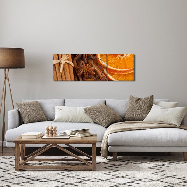 Tablou - Condimente parfumate (cu ceas) (90x30 cm)