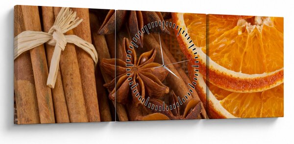 Tablou - Condimente parfumate (cu ceas) (90x30 cm)