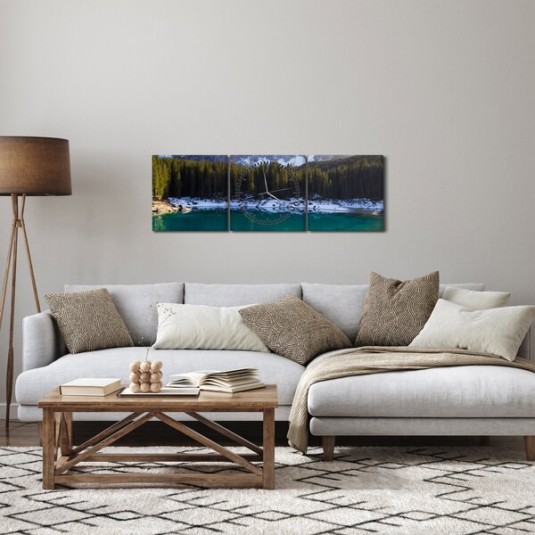 Tablou - Lacul Karersee (cu ceas) (90x30 cm)