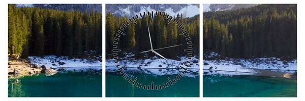 Tablou - Lacul Karersee (cu ceas) (90x30 cm)