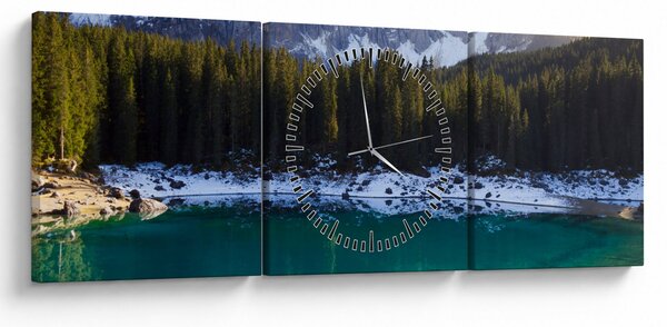 Tablou - Lacul Karersee (cu ceas) (90x30 cm)