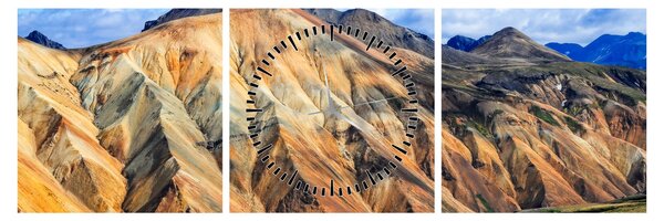 Tablou - Landmannalaugar (cu ceas) (90x30 cm)