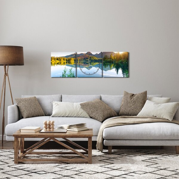 Tablou - Lacul (cu ceas) (90x30 cm)