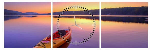 Tablou - Kayak pe lac (cu ceas) (90x30 cm)