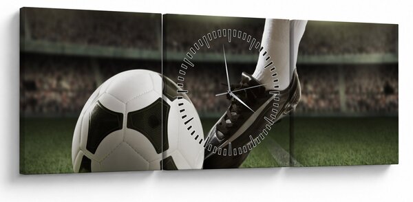 Tablou - Minge de fotbal (cu ceas) (90x30 cm)
