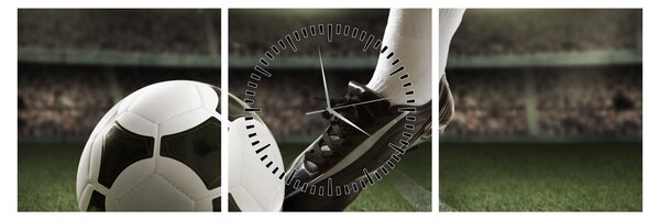 Tablou - Minge de fotbal (cu ceas) (90x30 cm)