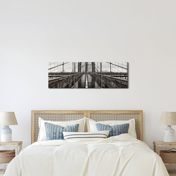 Tablou - Podul Brooklyn (cu ceas) (90x30 cm)