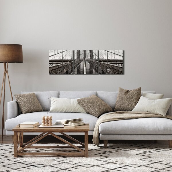 Tablou - Podul Brooklyn (cu ceas) (90x30 cm)
