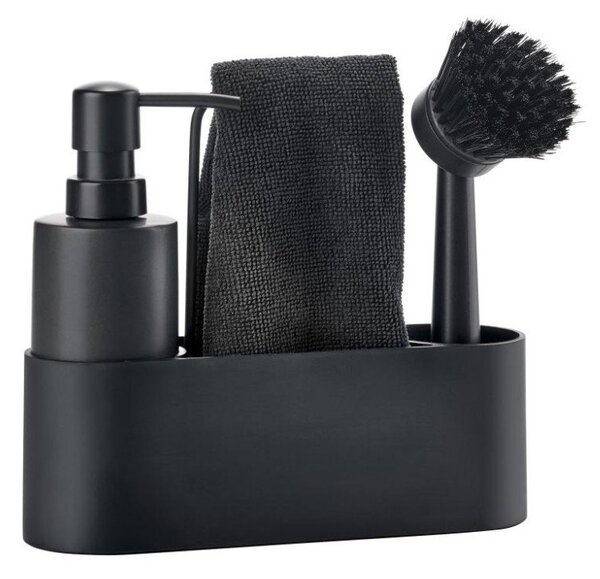 Suport pentru accesorii de spălat negru din plastic/din silicon Singles – Zone