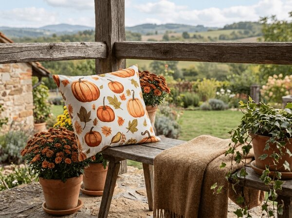 Husa de perna din microfibra AUTUMN PUMPKINS 45x45 cm, colorat
