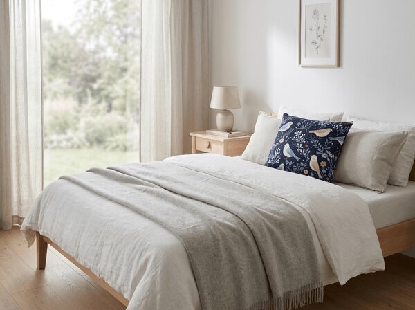 Fata de perna din microfibra DENIM PASARI 45x45 cm, albastru