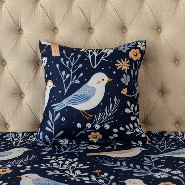 Fata de perna din microfibra DENIM PASARI 45x45 cm, albastru