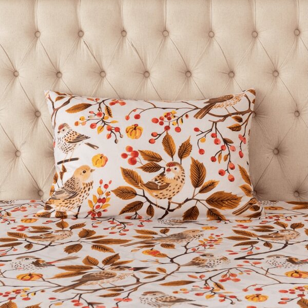 Husa de perna din microfibra BIRDS PUMPKIN 50x70 cm, maro