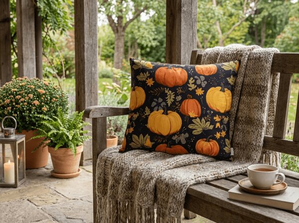 Husa de perna din microfibra ORANGE PUMPKINS 45x45 cm, colorat