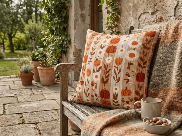 Husa pentru perna din microfibra PUMPKIN STRIPES 45x45 cm, colorat