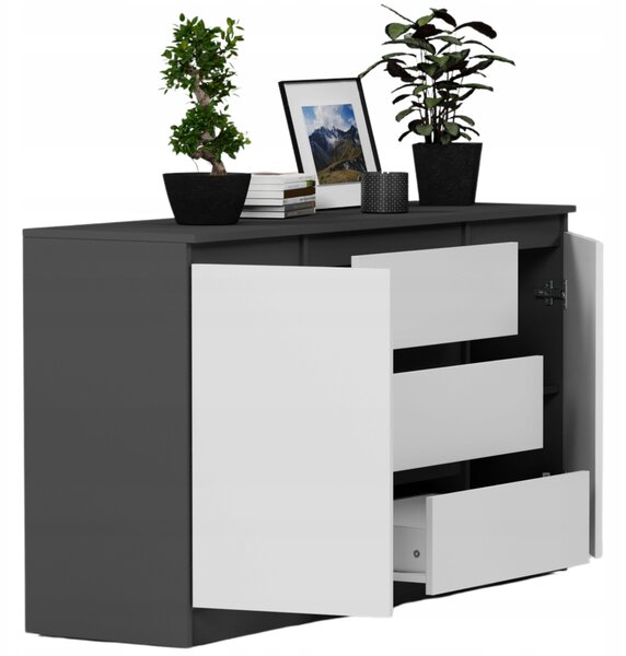Comodă Rymaxa (antracit + alb). Promo -13%. 1151474