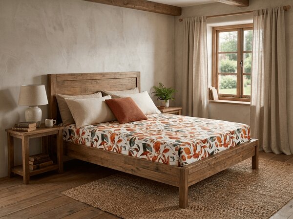 Cearsaf din microfibra AUTUMN LEAVES colorat 90x200 cm