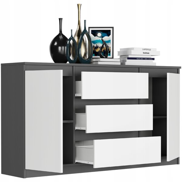 Comodă Rymaxa (antracit + alb). Promo -13%. 1151474