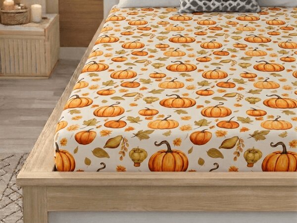 Cearsaf din microfibra AUTUMN PUMPKINS colorat 90x200 cm