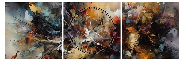 Tablou - Grafică abstractă (cu ceas) (90x30 cm)