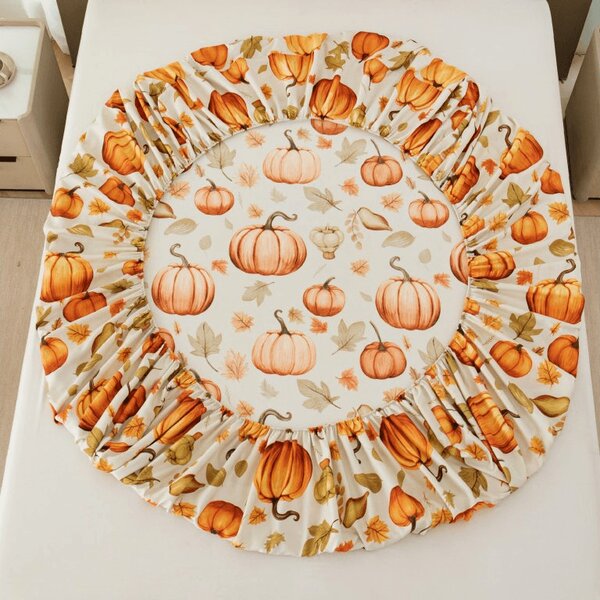 Cearsaf din microfibra AUTUMN PUMPKINS colorat 90x200 cm
