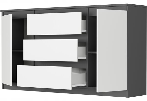 Comodă Rymaxa (antracit + alb). Promo -13%. 1151474