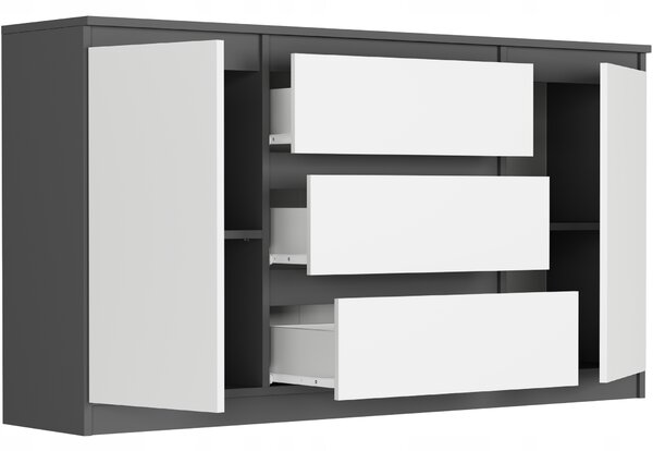 Comodă Rymaxa (antracit + alb). Promo -13%. 1151474