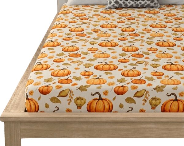 Cearsaf din microfibra AUTUMN PUMPKINS colorat 90x200 cm
