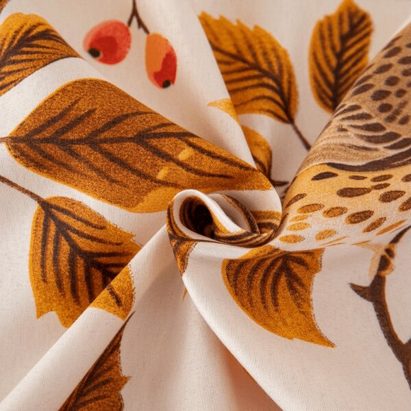 Cearsaf din microfibra BIRDS PUMPKIN maro 90x200 cm