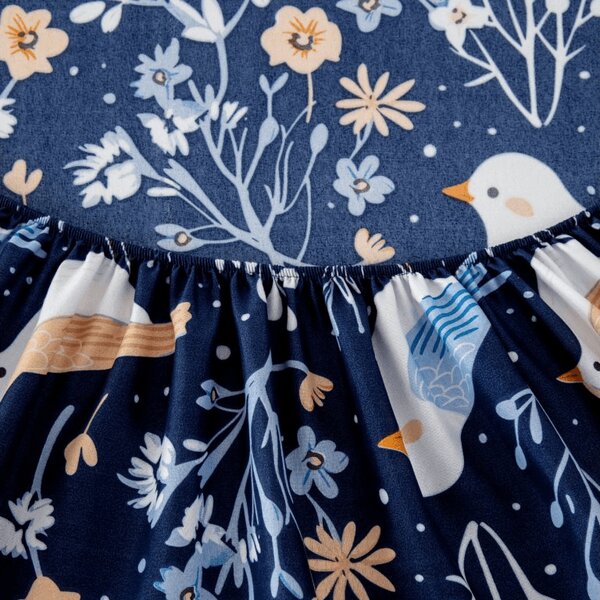 Cearsaf din microfibra DENIM BIRDS albastru 90x200 cm