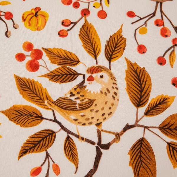 Cearsaf din microfibra BIRDS PUMPKIN maro 90x200 cm