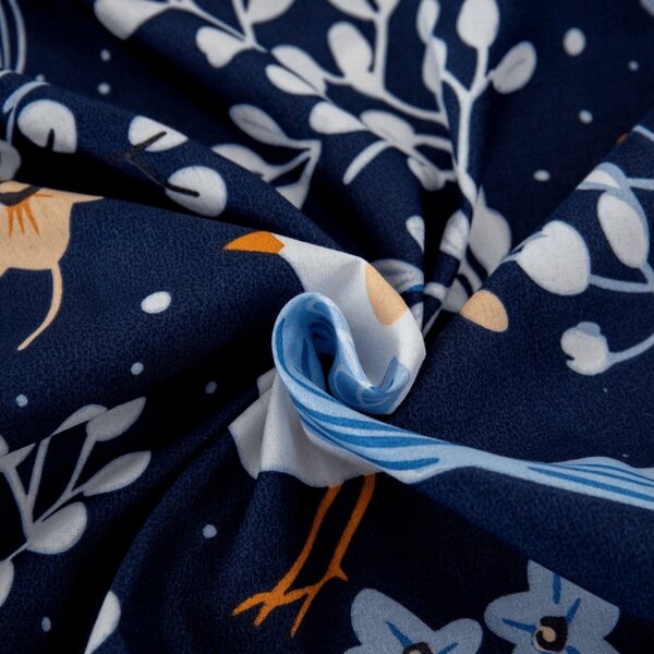 Cearsaf din microfibra DENIM BIRDS albastru 90x200 cm