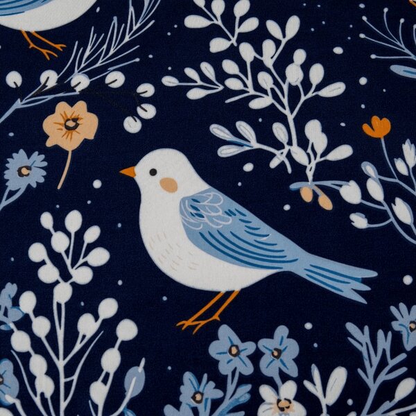 Cearsaf din microfibra DENIM BIRDS albastru 90x200 cm