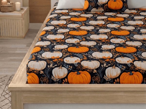 Cearsaf din microfibra MAGIC PUMPKIN colorat 90x200 cm