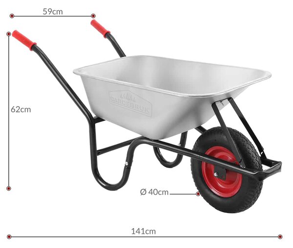 Deuba Roabă de grădină galvanizată până la 250 kg