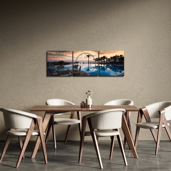 Tablou - Stațiune la mare (cu ceas) (90x30 cm)