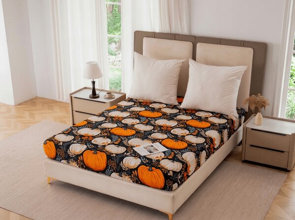 Cearsaf din microfibra MAGIC PUMPKIN colorat 90x200 cm