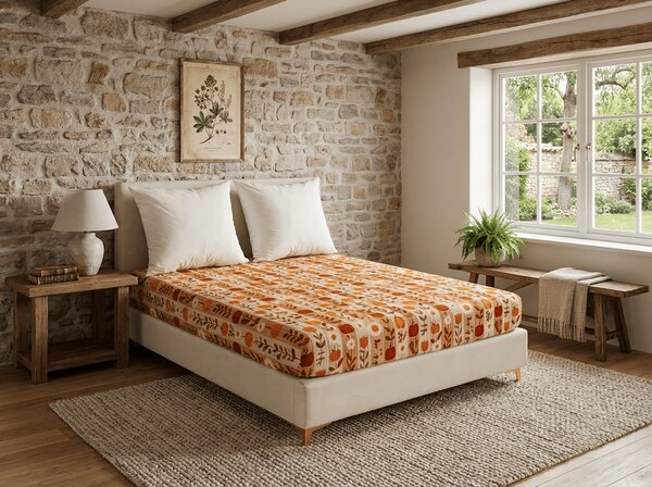 Cearsaf din microfibra PUMPKIN STRIPES colorat 90x200 cm