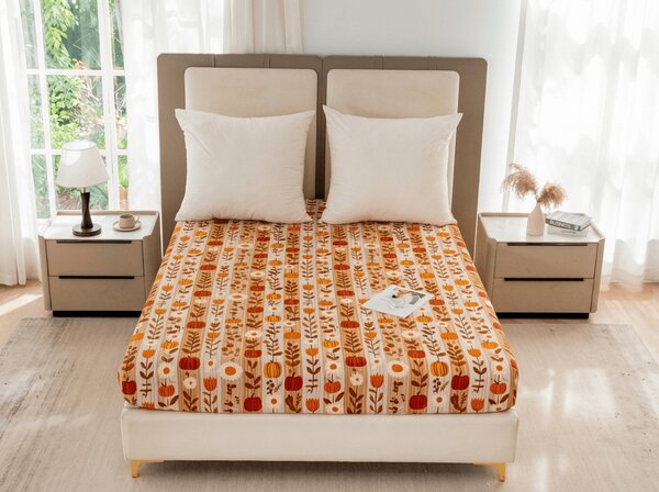 Cearsaf din microfibra PUMPKIN STRIPES colorat 90x200 cm